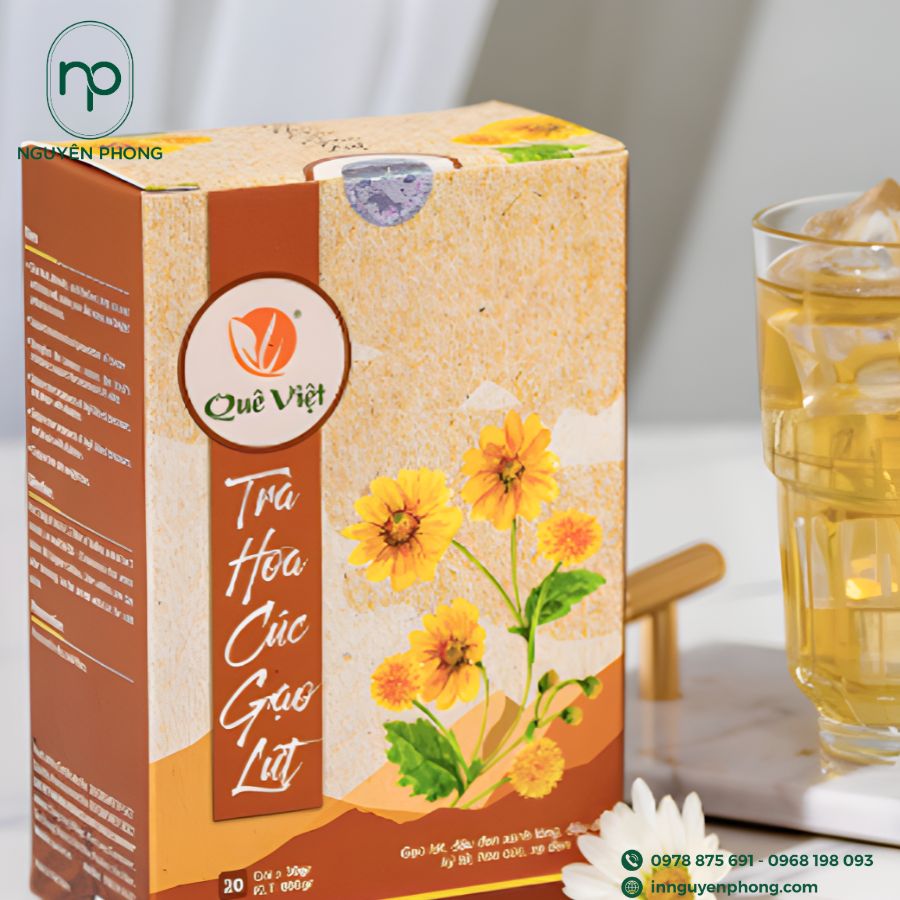 In hộp giấy đựng trà hoa cúc đẹp